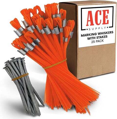 Discount Bundle - Orange Marking Whiskers & Stakes - 25 Pack in Kuwait