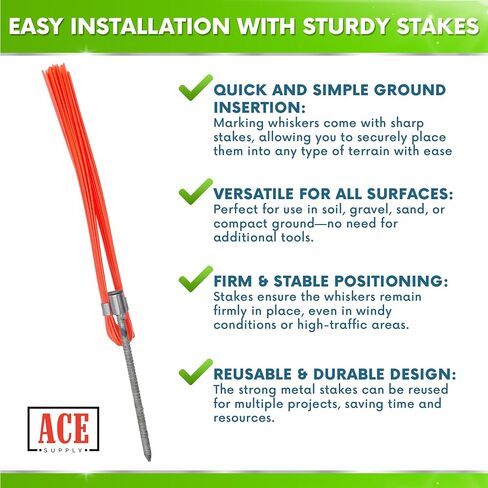 Discount Bundle - Orange Marking Whiskers & Stakes - 25 Pack in Kuwait