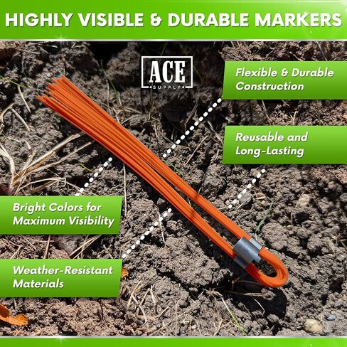 Discount Bundle - Orange Marking Whiskers & Stakes - 25 Pack in Kuwait