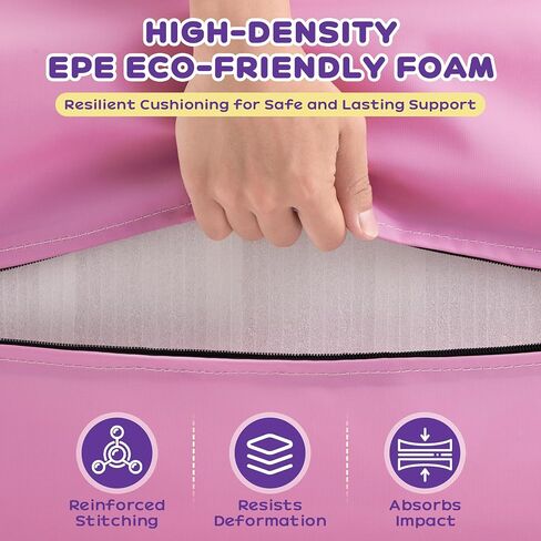 24.4" X 26"/24.4" X 29" Octagon Gymnastics Mat, Gymnastics Tumbling Equipment for Somersault, Backbend, Handspring, Tumbling Barrel Trainer Mat with High-Density Epe Foam for Home, Gym, Preschool in Kuwait