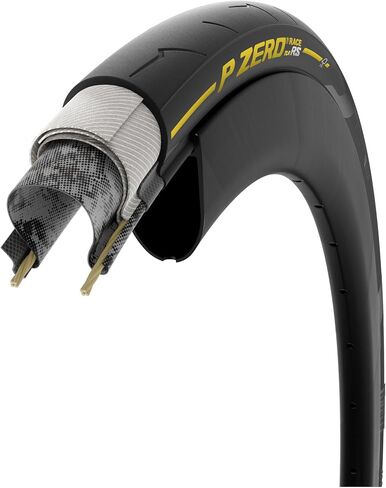 إطار Pirelli P Zero Race TLR RS - 700 × 28، بدون أنبوب، قابل للطي، ملصق أصفر | إطارات الدراجة in Kuwait