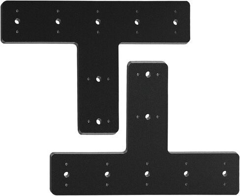 T Post Bracket 2PCS, T Flat Mending Plate for Wood 4x4,6x6 Lumber, Black Powder Coated Heavy Duty T Beam Bracket, T Shape Post to Beam Connectors in Kuwait