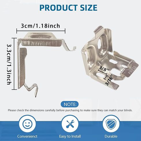 Blind Brackets, 4 Pcs Mini Blind Brackets for 1.5 inch Window Shades, Silver in Kuwait
