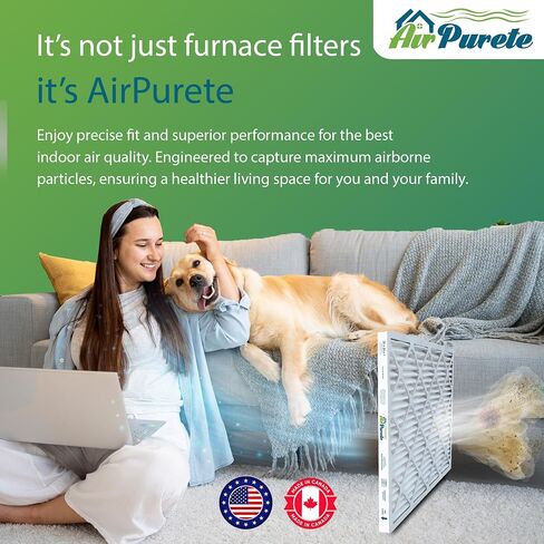 فلاتر هواء 20x20x1 | AirPurete AP-3M20201 مرشحات هواء فرن HVAC AC | الحجم الفعلي: 19.50 × 19.50 × 0.75 بوصة | MERV 8، MPR 600 (عبوة من 4 قطع) in Kuwait
