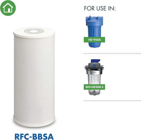 فلتر مياه Culligan Whole House للرواسب - 25 ميكرون RFC-BBSA 10"x4.5" استبدال فلتر مياه طويل الأمد متوافق مع FXHTC،W50PEHD،GXWH40L،GXWH35F،GNWH38S،WFHD13001، (عبوة من 3) in Kuwait