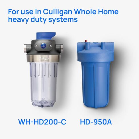 فلتر مياه Culligan Whole House للرواسب - 25 ميكرون RFC-BBSA 10"x4.5" استبدال فلتر مياه طويل الأمد متوافق مع FXHTC،W50PEHD،GXWH40L،GXWH35F،GNWH38S،WFHD13001، (عبوة من 3) in Kuwait