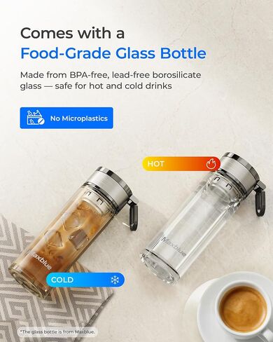Waterdrop C1H Instant Hot Countertop RO System, No Installation Required | 6-Stage RO Filtration, Glass Bottle Included, 3:1 Pure to Drain, NSF/ANSI 372 Certified, Countertop RO Water Filter in Saudi Arabia