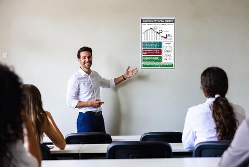Kinetic and Potential Energy Roller Coaster Diagram Educational 12x18 US Made Poster in Saudi Arabia