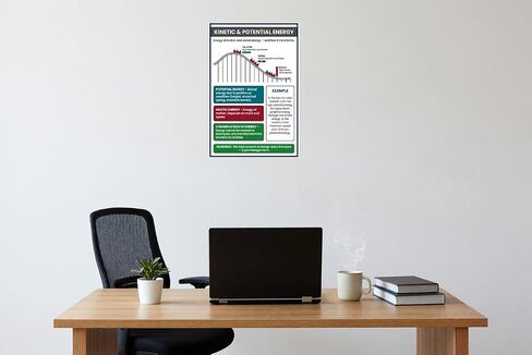 Kinetic and Potential Energy Roller Coaster Diagram Educational 12x18 US Made Poster in Saudi Arabia