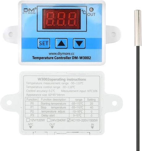 W3002 110V 220V LED Digital Temperature Controller Thermostat Thermoregulator Sensor Meter in Saudi Arabia