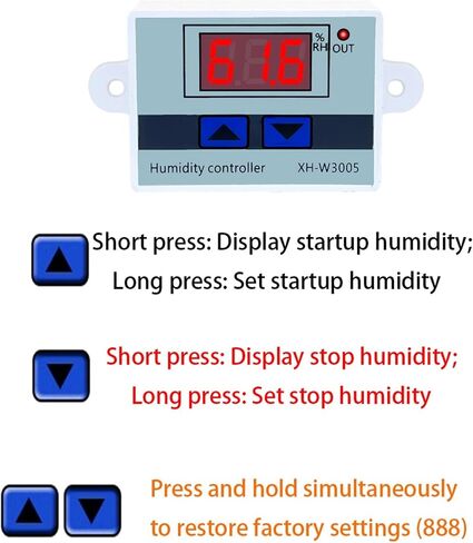 Digital Humidity Controller XH-W3005 12V 24V 220V Humidistat Hygrometer Humidity Control Switch Regulator + Humidity Sensor(OneColor) in Saudi Arabia