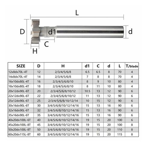 35/40/45mm T Slot Milling Router Bit - أداة قطع معدنية عالية الدقة لآلات الطحن (35x8Hx16dx90L-6T) in Kuwait