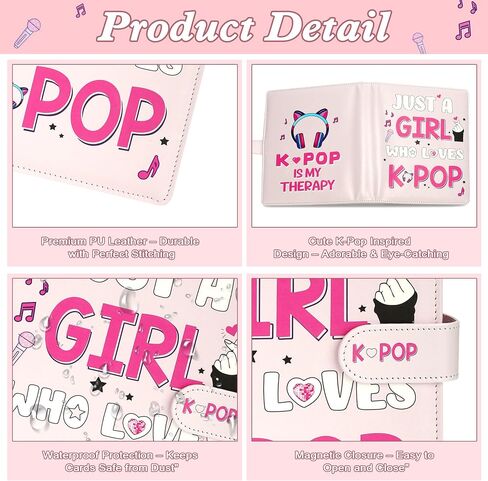 Kpop Photocard Binder, Idol Trading Card Album with 30 Pages, Holds 240 Collectible Cards, 4-Pocket Card Book for K-Pop & Pop Idol Fans in Kuwait