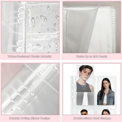 Kpop Photocard Binder, Idol Trading Card Album with 30 Pages, Holds 240 Collectible Cards, 4-Pocket Card Book for K-Pop & Pop Idol Fans in Kuwait