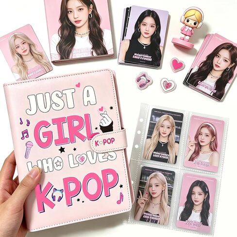 Kpop Photocard Binder, Idol Trading Card Album with 30 Pages, Holds 240 Collectible Cards, 4-Pocket Card Book for K-Pop & Pop Idol Fans in Kuwait