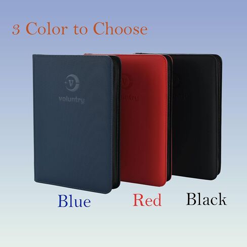 12 Pocket Zippered Trading Card Binder - Ringless,20 Page (12-Slot) Portfolio for Pokemon/TCG/Sports Cards, Waterproof Premium PU Leather with Diamond Texture Surface(35x33x4.5cm) (black) in Kuwait