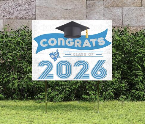 KH Sports Fan Tufts University Jumbos Congrats Class of 2026 Graduation Yard Sign, 18x24 in Kuwait