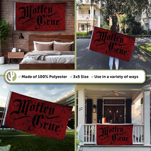 Desert Cactus Motley Crue Flag - 3 x 5 Feet CrueHeads Banner, Indoor/Outdoor Durable Fabric Display (Style H) in Kuwait