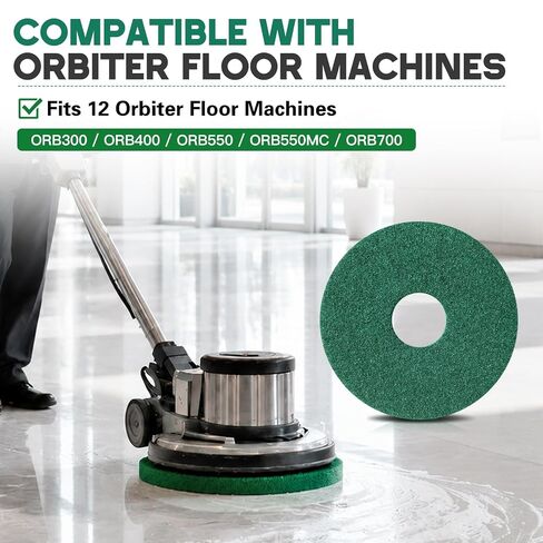 12" Cleaning Orbiter Pads Commercial Floor Buffer Pads Hardwood Floor Maintenance Scrubber Polisher Cleaning and Stripping for Orbiter Machine (5pcs) in Kuwait