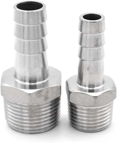 6 مللي متر إلى 25 مللي متر خرطوم بارب 1/8 "1/4" 3/8 "1/2" 3/4 "1" BSPT ذكر الموضوع 304 ماسورة من الفولاذ المقاوم للصدأ تركيب مقرنة موصل (14 مللي متر ، 3/8") in Kuwait