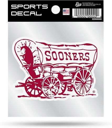 Rico Industries NCAA Oklahoma Sooners Mascot 4" x 4" Decal in Kuwait