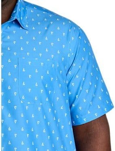 Harbor Bay Microfiber Sailboat Print Sport Shirt Blue 3XLT in Kuwait
