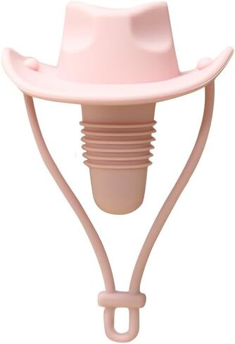 Silicone Wine Stoppers, Cowboy Hat and Magic Hat Wine Bottle Stopper Sealer, Keeps Fresh for 15 Days, Home Decoration and Winer's Gifts (2PCS, Coffee+Pink) in Kuwait