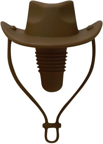 Silicone Wine Stoppers, Cowboy Hat and Magic Hat Wine Bottle Stopper Sealer, Keeps Fresh for 15 Days, Home Decoration and Winer's Gifts (2PCS, Coffee+Pink) in Kuwait