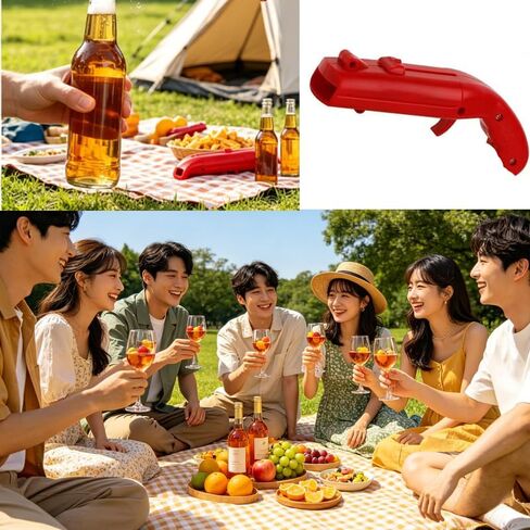 3 PCS Pistol Ejection Bottle Opener, Red, Blue, Black Beer Bottle Opener with Launcher, Creative Shooter for Beer Soda Drinks, Fun Party Bar Tool Gift for Men Dad Him in Kuwait