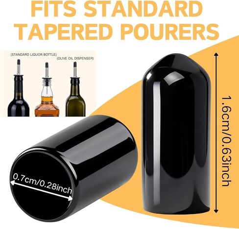 200 Pack Liquor Pour Spout Covers Dust Barriers Black Rubber Bottle Caps Protective Lids for Kitchen Olive Oil and Vinegar Dispensers in Kuwait