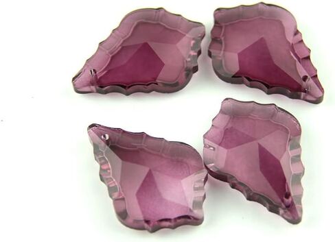 Hanging Crystals Prisms 38mm/50mm/63mm Amethyst Crystal Maple Leaf Pendants Chandelier Parts Hangings Crystals for Decoration(100X,10pcs) in Kuwait