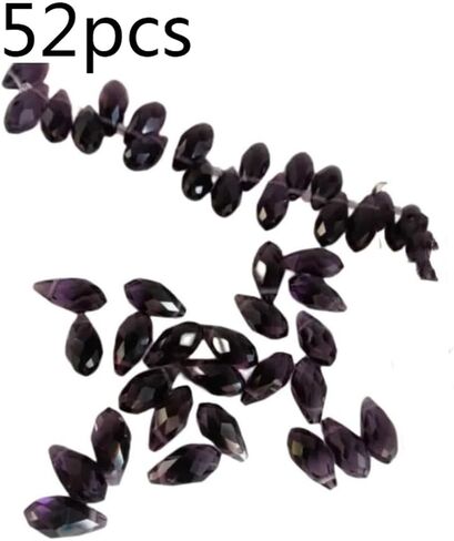 Hanging Crystals Prisms 52pcs/Bag Violet 12x6mm Loose Teardrop Drop Crystal Pendants Prisms Jewelry Part Hangings Crystals for Decoration in Kuwait