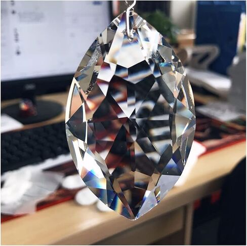 Hanging Crystals Prisms 75mm Oval Transparent Crystal Chandelier Accessory Jewelry Accessory Hangings Crystals for Decoration in Kuwait