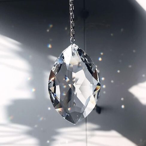 Hanging Crystals Prisms 75mm Oval Transparent Crystal Chandelier Accessory Jewelry Accessory Hangings Crystals for Decoration in Kuwait