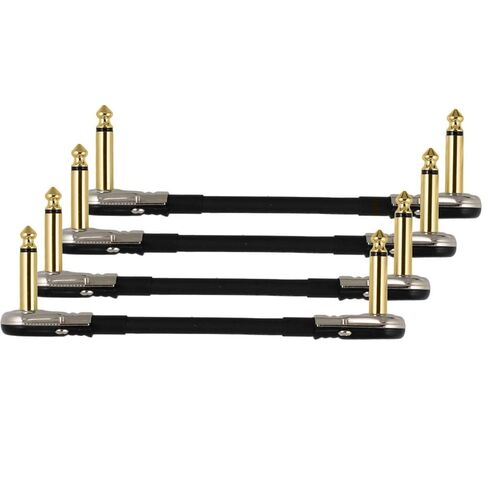 4-Pack 6 "Castline Gold Mogami 2524 كابل تصحيح لوحة دواسة الجيتار | 1/4" TS موصل فطيرة منخفض المستوى in Kuwait
