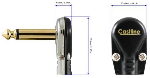 4-Pack 6 "Castline Gold Mogami 2524 كابل تصحيح لوحة دواسة الجيتار | 1/4" TS موصل فطيرة منخفض المستوى in Kuwait