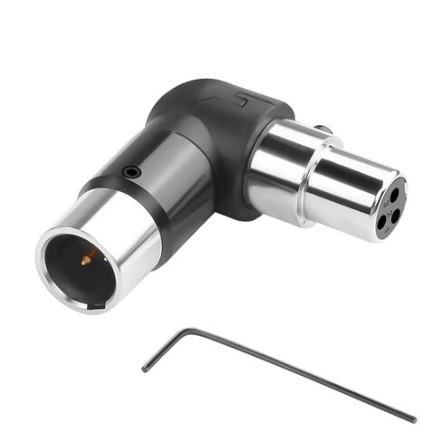 QIANRENON قابل للتعديل بزاوية 90 درجة محول ميكروفون صغير XLR مطلي بالذهب 3Pin Mini XLR ذكر إلى أنثى موسع موصل الزاوية اليمنى، لكاميرا الفيديو اللاسلكية المثبتة على طية صدر السترة in Kuwait