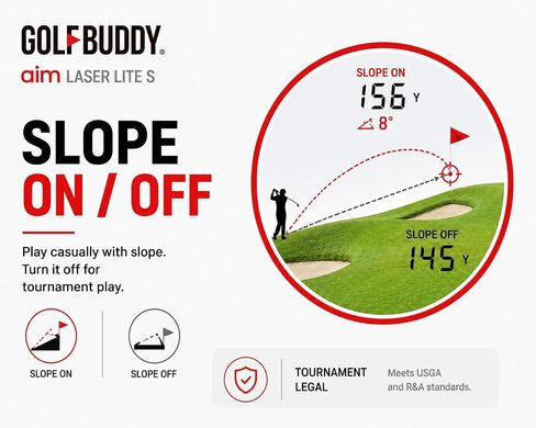 يتميز GOLFBUDDY aim Laser LITE S بنطاق 1000 ياردة، ودقة ± 0.5 ياردة، وتعديلات المنحدر، وقفل دبوس الاهتزاز، وتكبير 6.5X، وحامل عربة مغناطيسي in Kuwait