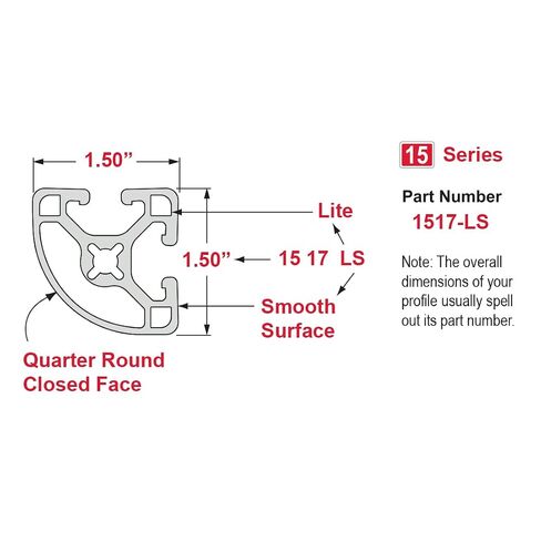 8020، 1517، 15 سلسلة 1.5 بوصة × 1.5 بوصة 1.5x1.5 T-Slotted ربع دائري من الألومنيوم DIY مقذوف دائري قوس خطي فتحة قضيب السكك الحديدية 80/20 (لايت ناعم، أنودة شفافة، طول 89 بوصة) in Kuwait