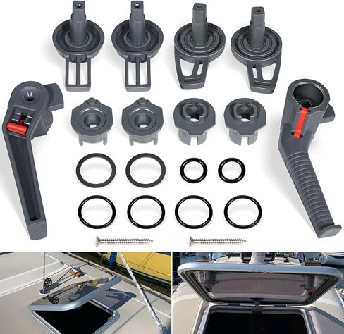 طقم قطع غيار فتحة مقبض كبير 361680990 من Bonbo مناسب لفتحة Lewmar المنخفضة والمتوسطة، من أجل Flush 3G، الساحل، المحيط، Trimline، Rolltop Hatch in Kuwait