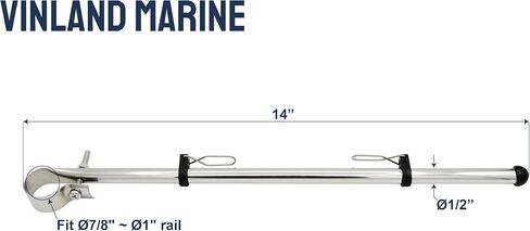 Vinland Marine 15 بوصة حامل علم القارب، 304 عمود علم من الفولاذ المقاوم للصدأ للقارب، حامل علم هوائي كبير للقوارب، حامل علم القارب العائم، حامل علم القارب العائم، مجموعة عمود العلم العائم in Kuwait