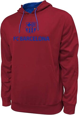 كنزة بغطاء للرأس كاجوال للرجال من Icon Sports FC Barcelona Messi Hyper Outline Sports World Soccer (fcb46ph-bg، مقاس X-Large) in Kuwait