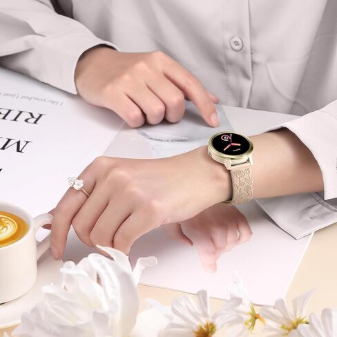 6 قطع من SNBLK منقوشة بالزهور متوافقة مع أحزمة ساعات Garmin Vivoactive 5/Vivoactive6/3 للسيدات، حزام بديل من السيليكون الناعم سريع التحرير 20 مم لـ Forerunner 165/55/245/Venu Sq 2/2 Plus in Kuwait