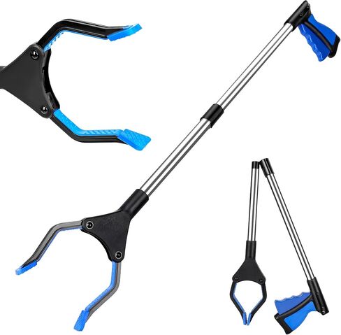 أداة التقاط Reacher Grabber مقاس 32 بوصة لكبار السن، أداة مساعدة للوصول قابلة للطي مع فك عريض 4.3 بوصة، أداة التقاط علوية لمنتقي القمامة، أداة مساعدة على الحركة خفيفة الوزن لكبار السن in Kuwait