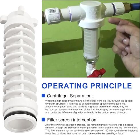 1" 100 Mesh Spin-Down Replacement Filter Screen for Rusco Sediment Filter | 2 Pcs 5" Long Spin Down Filter for Well Pump Water & Sprinkler Irrigation Compatible with Rusco 1 Inch Spin Down in Kuwait