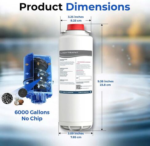 استبدال فلتر المياه متوافق مع محطات تعبئة الزجاجات Elkay 51600C EWF6000، 6000 جالون/12 شهرًا (بدون شريحة - 3 عبوات) in Kuwait