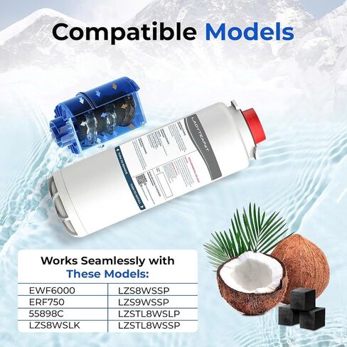 استبدال فلتر المياه متوافق مع محطات تعبئة الزجاجات Elkay 51600C EWF6000، 6000 جالون/12 شهرًا (بدون شريحة - 3 عبوات) in Kuwait