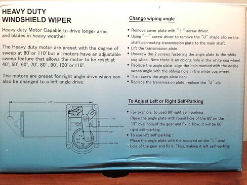 Marine Boat Heavy Duty Wiper Blade Motor 110 Deg Adjustable 1.5" Shaft Two Speed in Kuwait