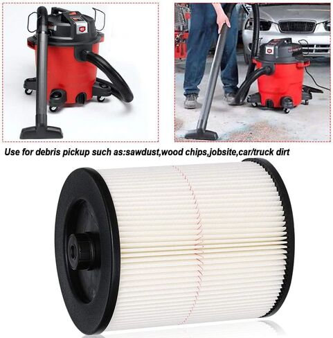 SaferCCTV Wet/Dry Cartridge Filter Compatible with Craftsman 5 6 8 9 12 14 16 20 & 32 Gallons Vacuum Filter Compatible with Shop Vac, 9-17816, 17816, 00917816000, 00917912000 & 17912 (1Pack) in Kuwait