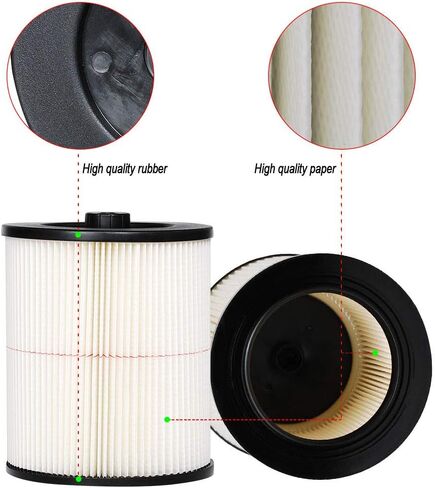 SaferCCTV Wet/Dry Cartridge Filter Compatible with Craftsman 5 6 8 9 12 14 16 20 & 32 Gallons Vacuum Filter Compatible with Shop Vac, 9-17816, 17816, 00917816000, 00917912000 & 17912 (1Pack) in Kuwait